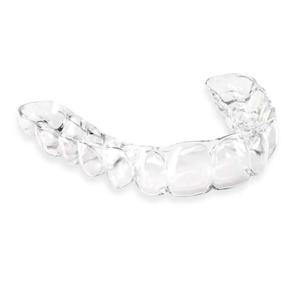 A transparent clear aligner tray